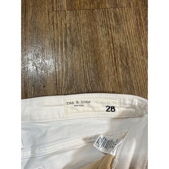 RAG & BONE Dre Low Rise Slim Boyfriend Denim Jeans Stretch Comfy Retro White 28 - Picture 4 of 11